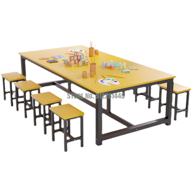 회화 테이블 유치원 미술 교육 어린이 책상 및 의자 튜토리얼 클래스 컬러 테이블 스튜디오 수동 상담 테이블